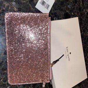 Kate Spade Slim Bee Glitter Bug Rose Wristlet